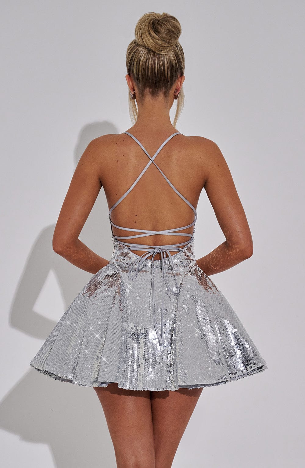 Vestido corto Electra - plateado
