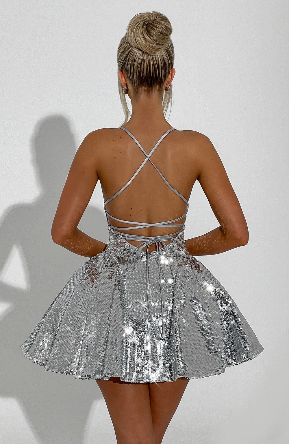 Vestido corto Electra - plateado