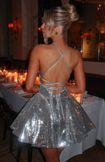 Vestido corto Electra - plateado