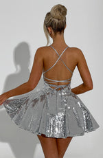 Vestido corto Electra - plateado