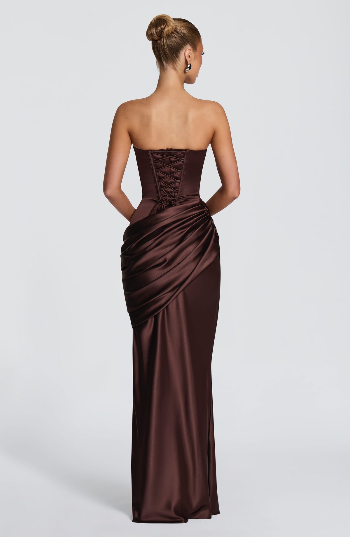 Vestido largo Ella - marrón ciruela