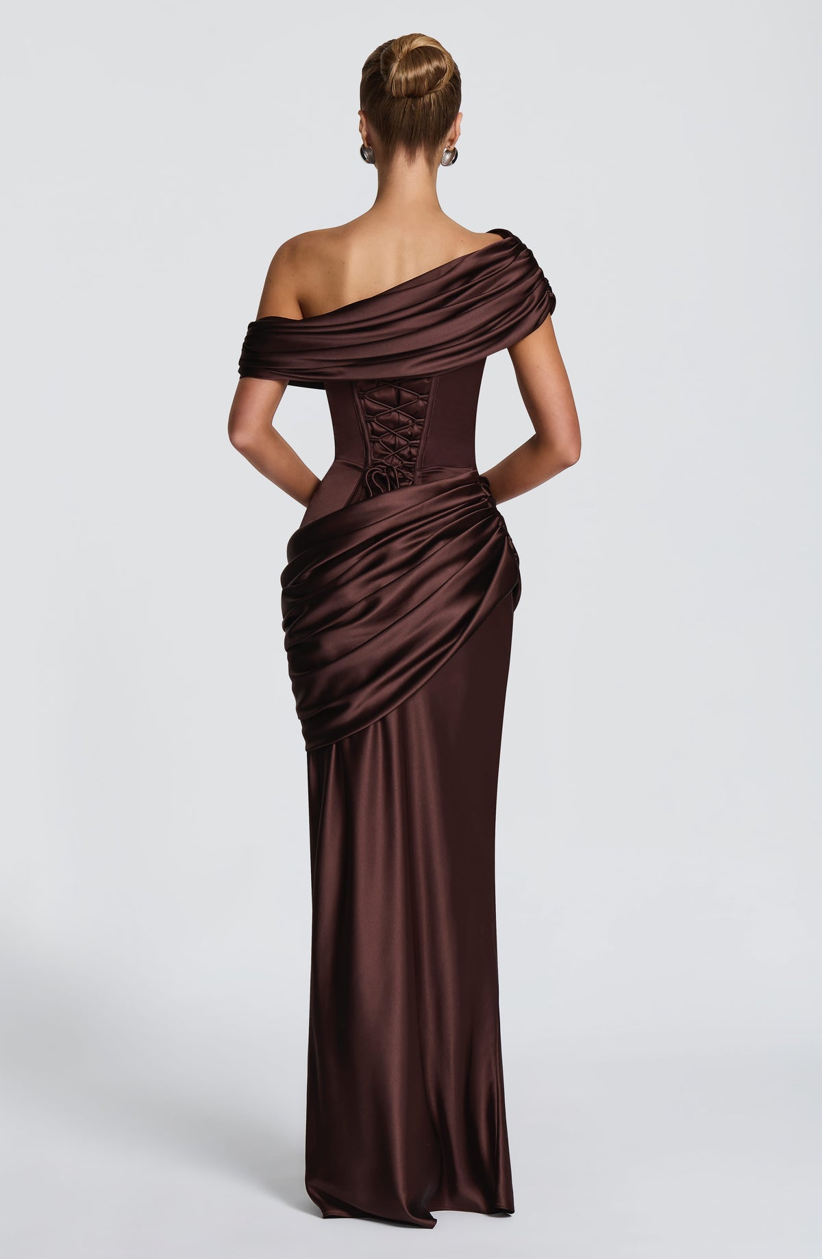 Vestido largo Ella - marrón ciruela
