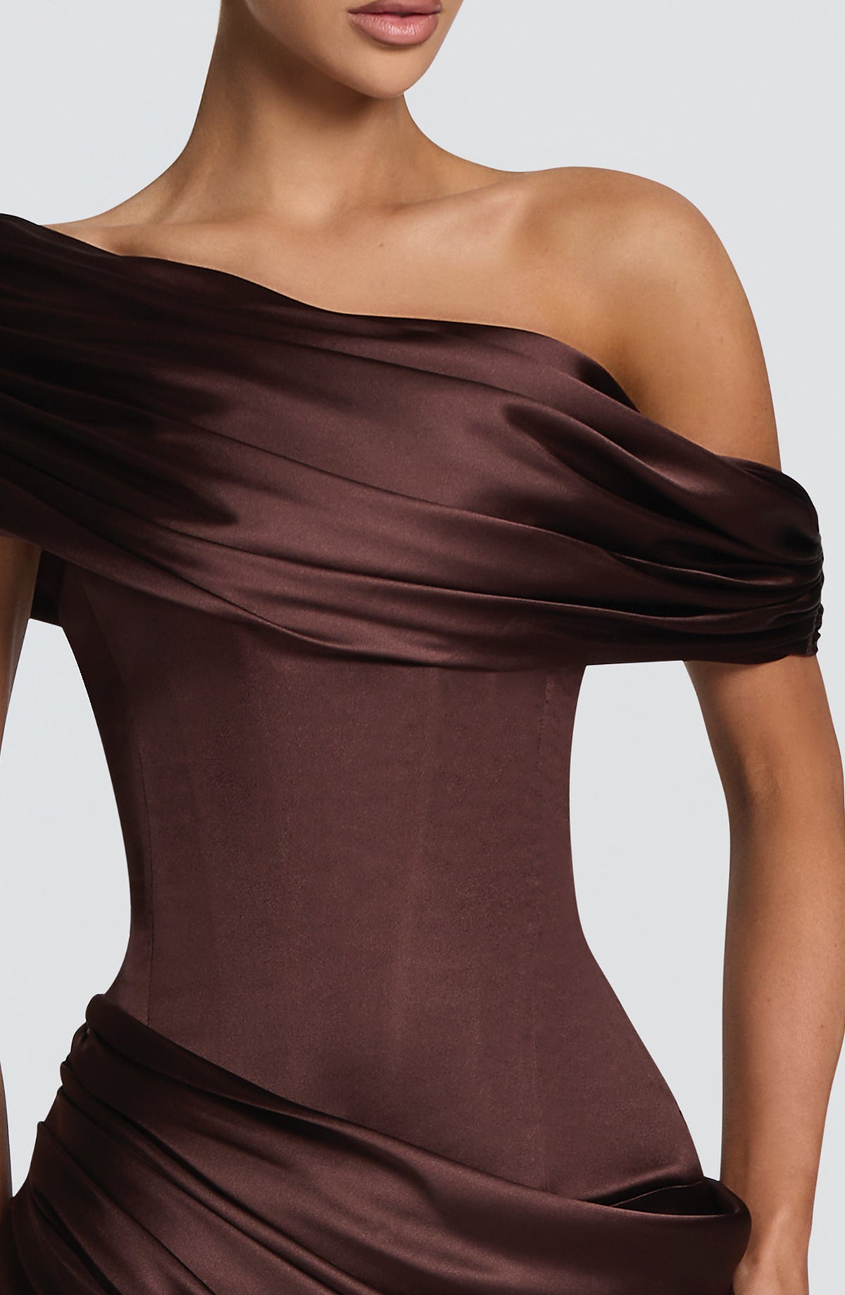 Vestido largo Ella - marrón ciruela