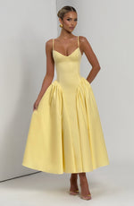 Vestido midi Emerson - amarillo limón