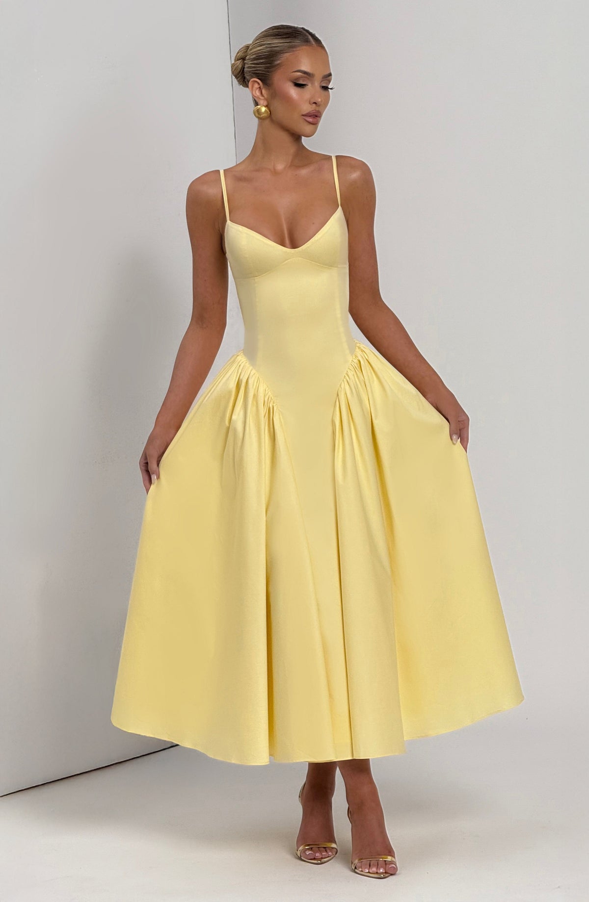 Vestido midi Emerson - amarillo limón