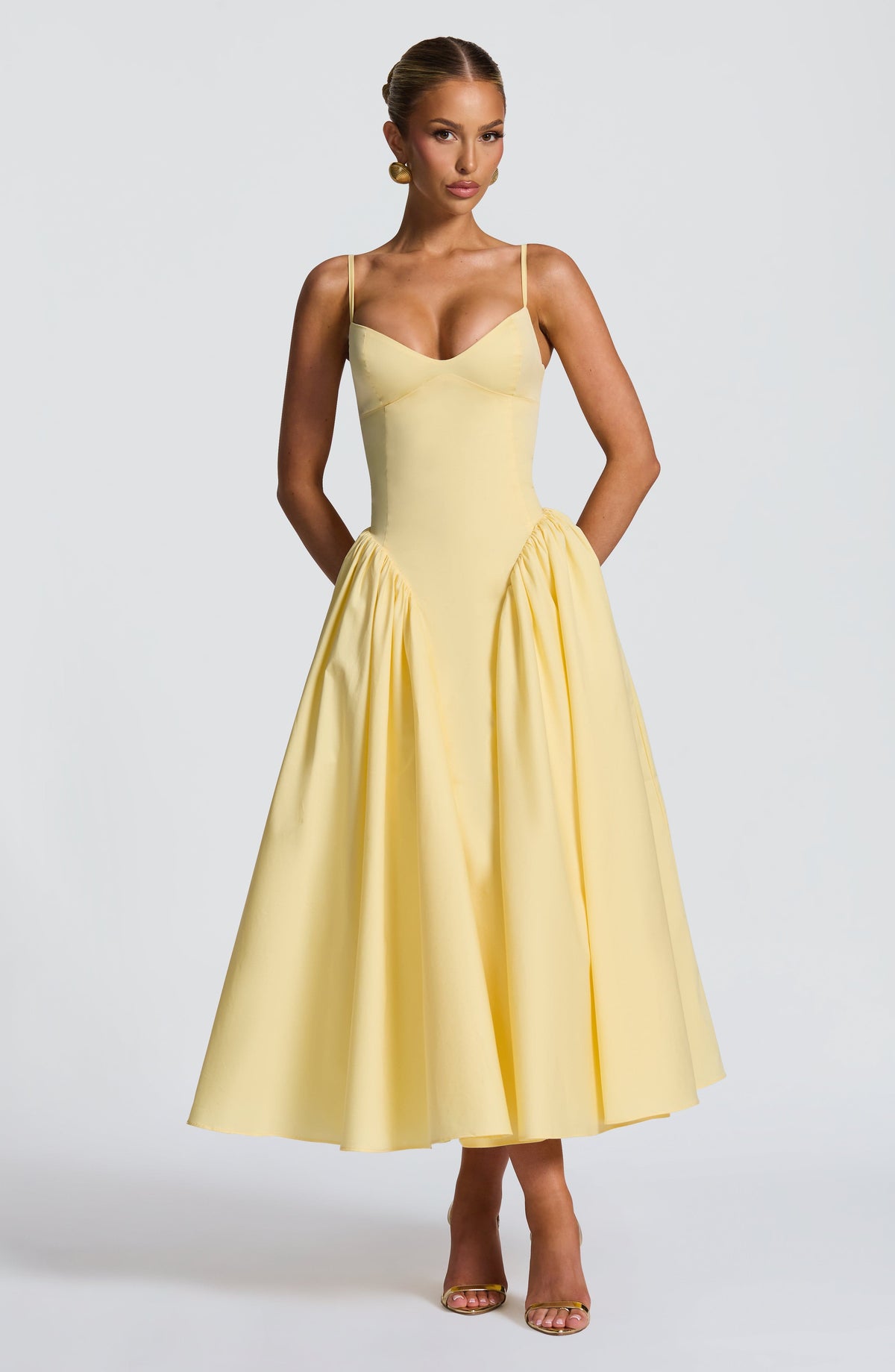 Vestido midi Emerson - amarillo limón