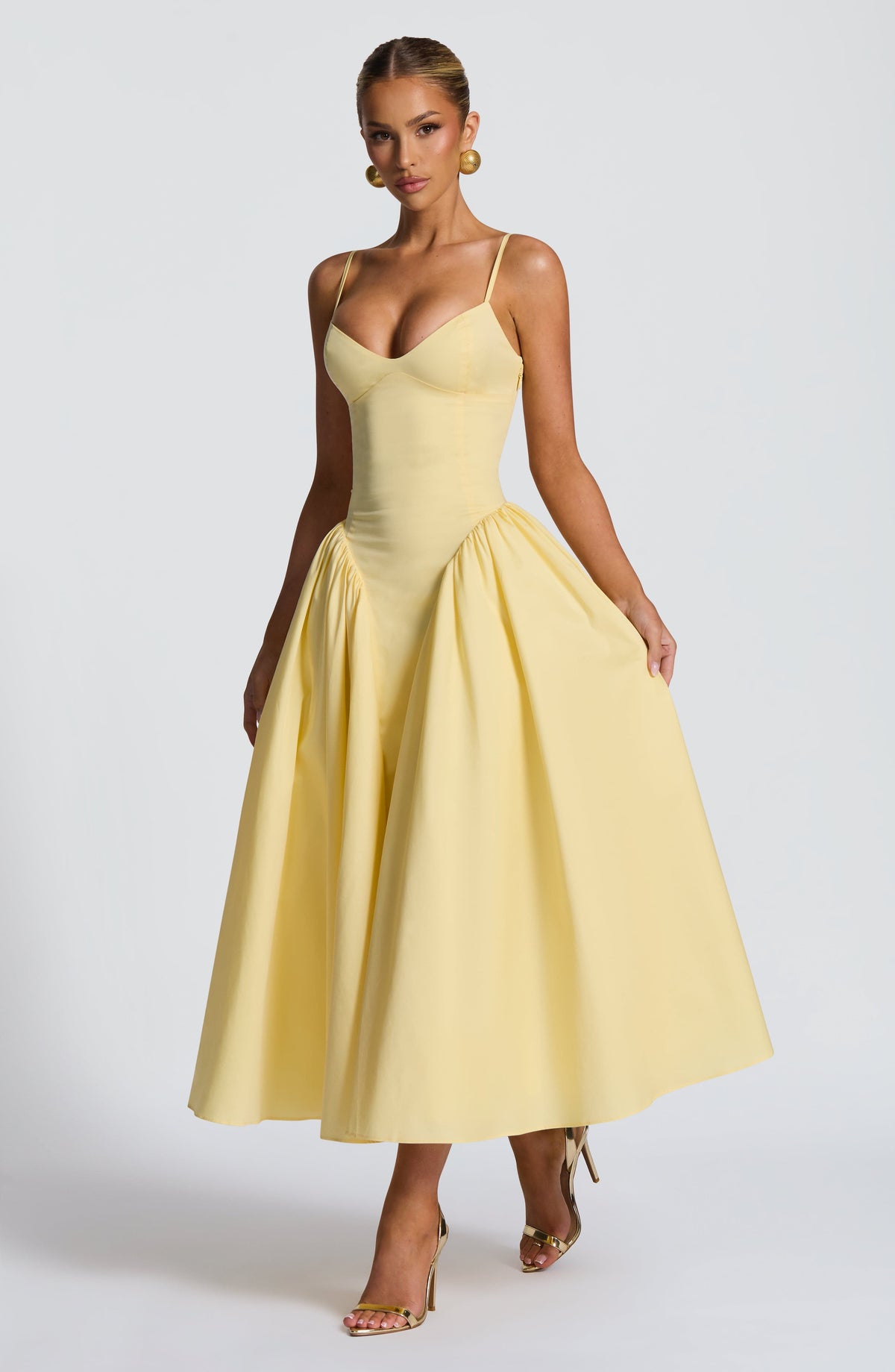 Vestido midi Emerson - amarillo limón