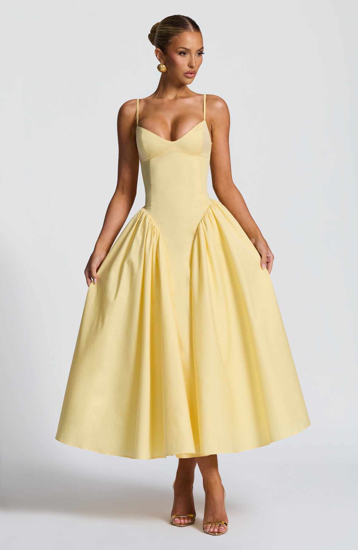 Vestido midi Emerson - amarillo limón