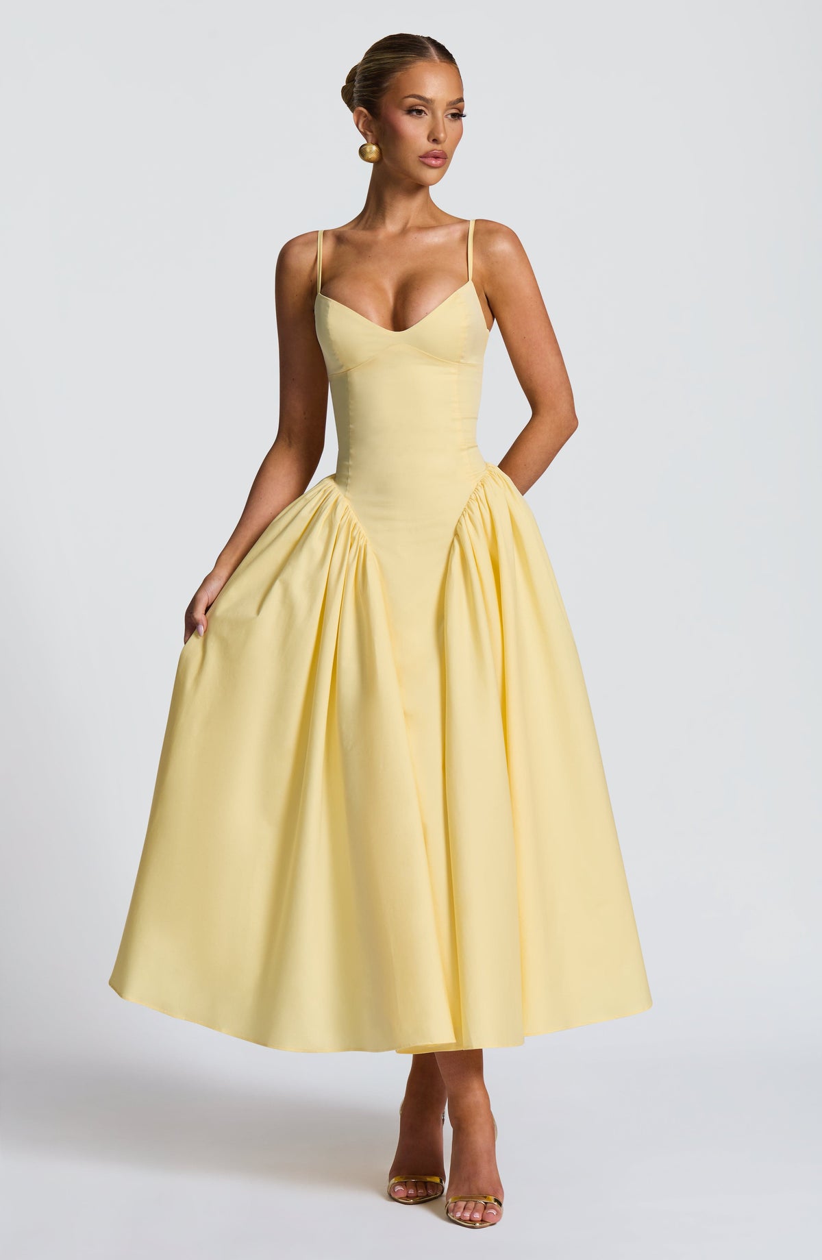 Vestido midi Emerson - amarillo limón