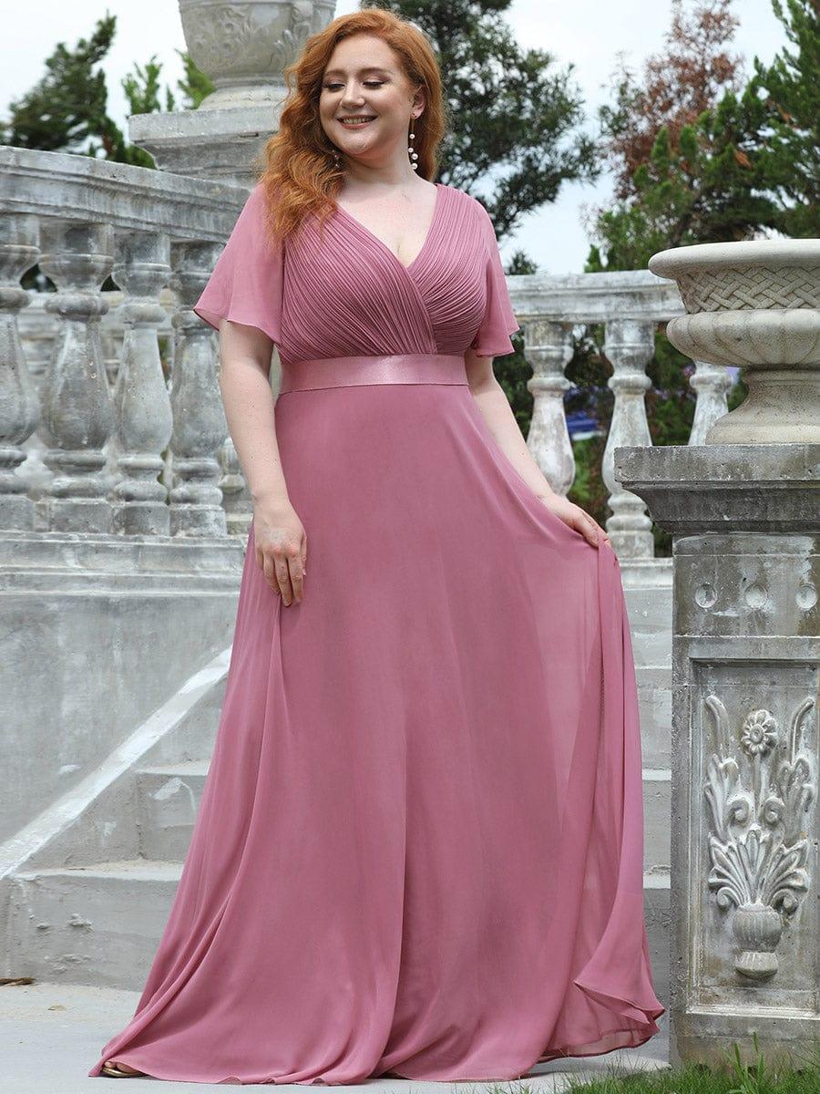 MÓNICA | Vestido Largo de Dama de Honor con Cintura Imperio y Mangas de Volante