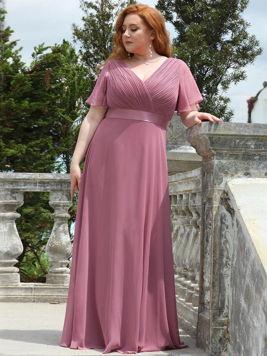 MÓNICA | Vestido Largo de Dama de Honor con Cintura Imperio y Mangas de Volante