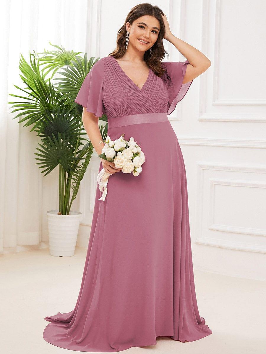 MÓNICA | Vestido Largo de Dama de Honor con Cintura Imperio y Mangas de Volante