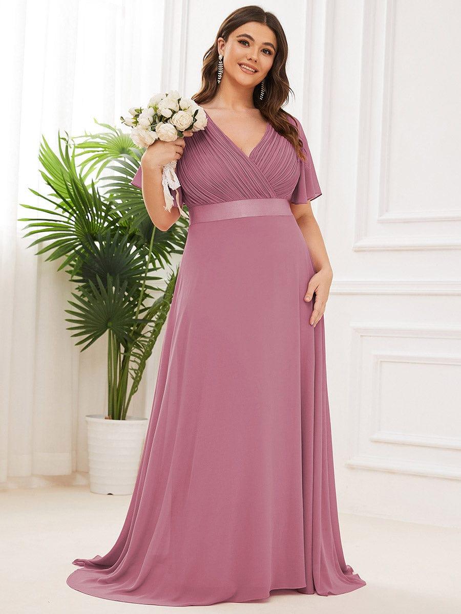 MÓNICA | Vestido Largo de Dama de Honor con Cintura Imperio y Mangas de Volante