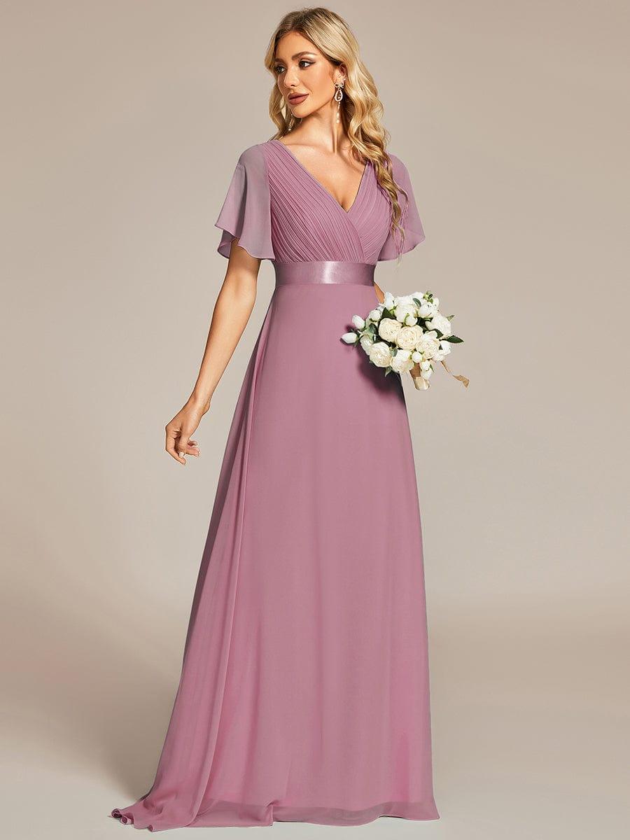 MÓNICA | Vestido Largo de Dama de Honor con Cintura Imperio y Mangas de Volante