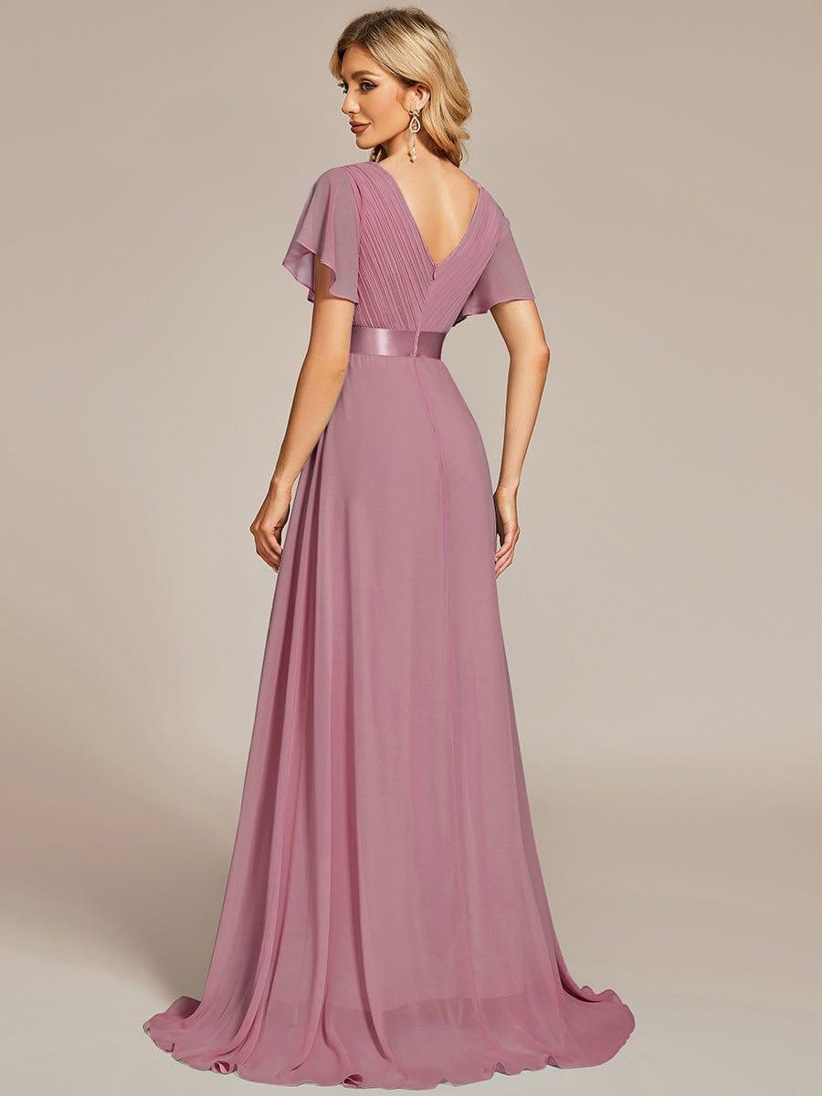 MÓNICA | Vestido Largo de Dama de Honor con Cintura Imperio y Mangas de Volante