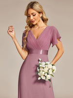 MÓNICA | Vestido Largo de Dama de Honor con Cintura Imperio y Mangas de Volante