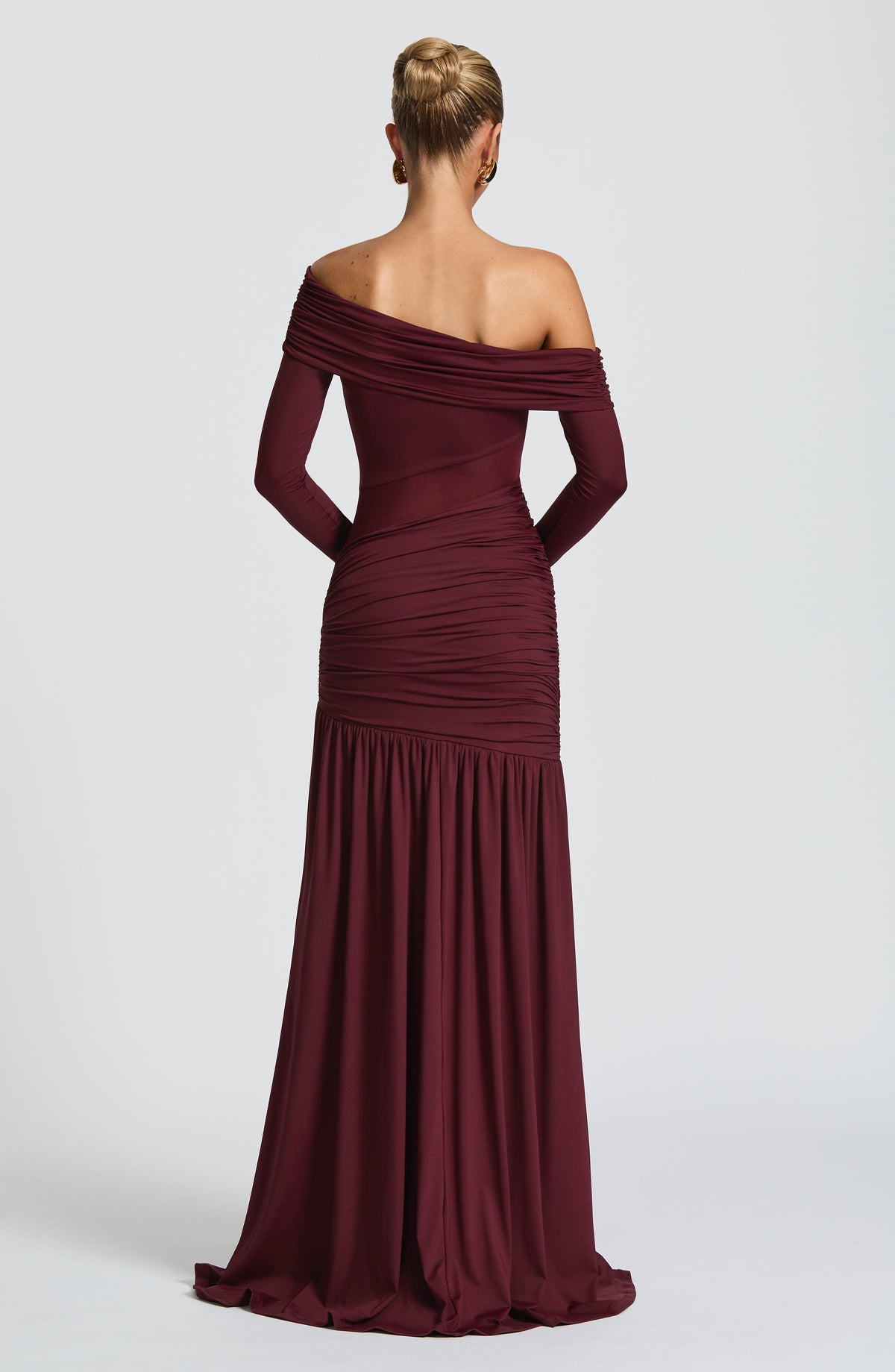 Vestido largo Ettalie - rojo cereza lacado