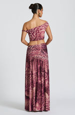Top Eva - estampado de orquídeas magenta