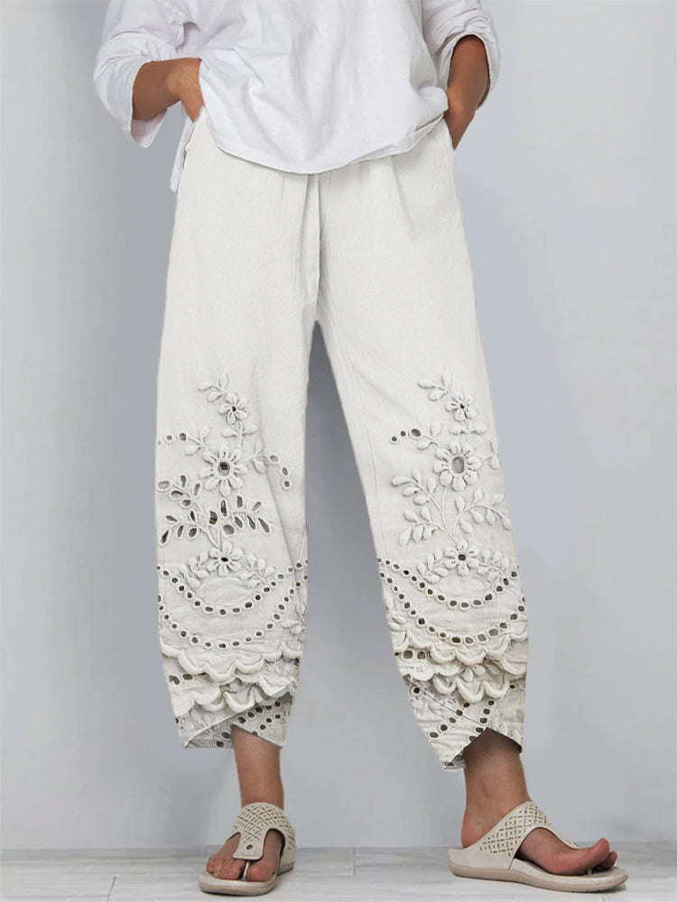 Raquel - Pantalones Estampados de Encaje