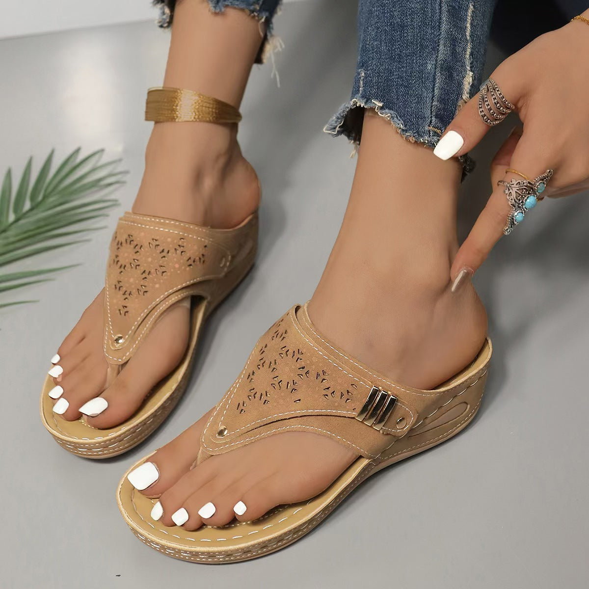 Andrea | Sandalias de Cuña Cómodas con Sujeción