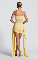 Vestido corto Fiorella - amarillo limón