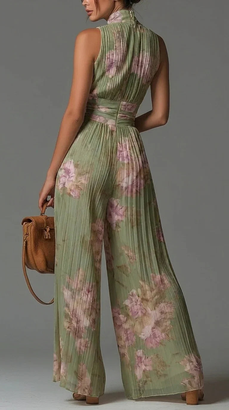 Inés | Mono de Chifón Floral Plisado