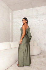 Camila | Vestido Satinado de una Manga