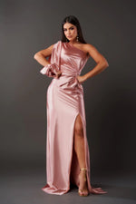 Camila | Vestido Satinado de una Manga