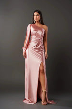 Camila | Vestido Satinado de una Manga