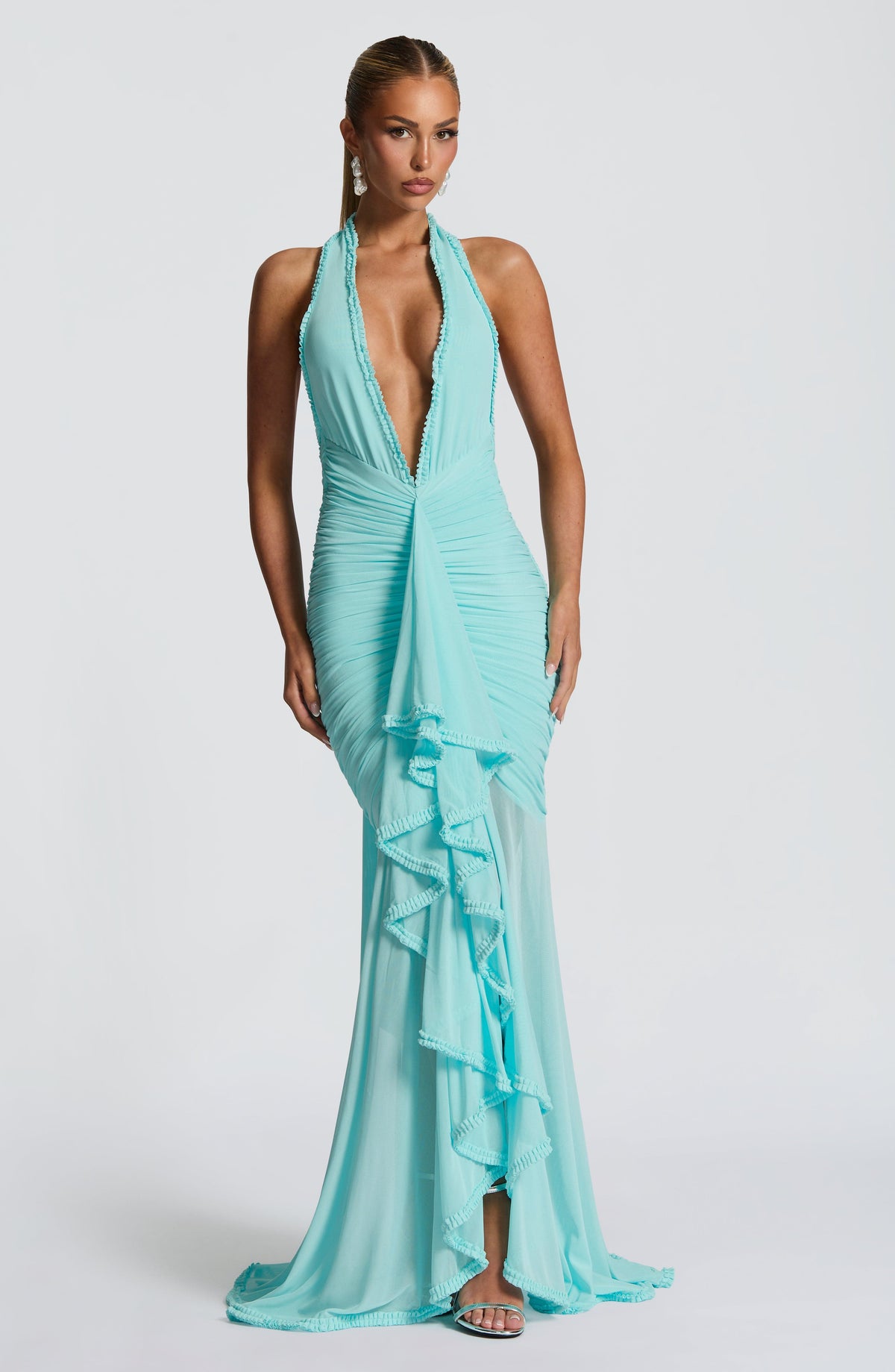Vestido largo Janessa - aguamarina