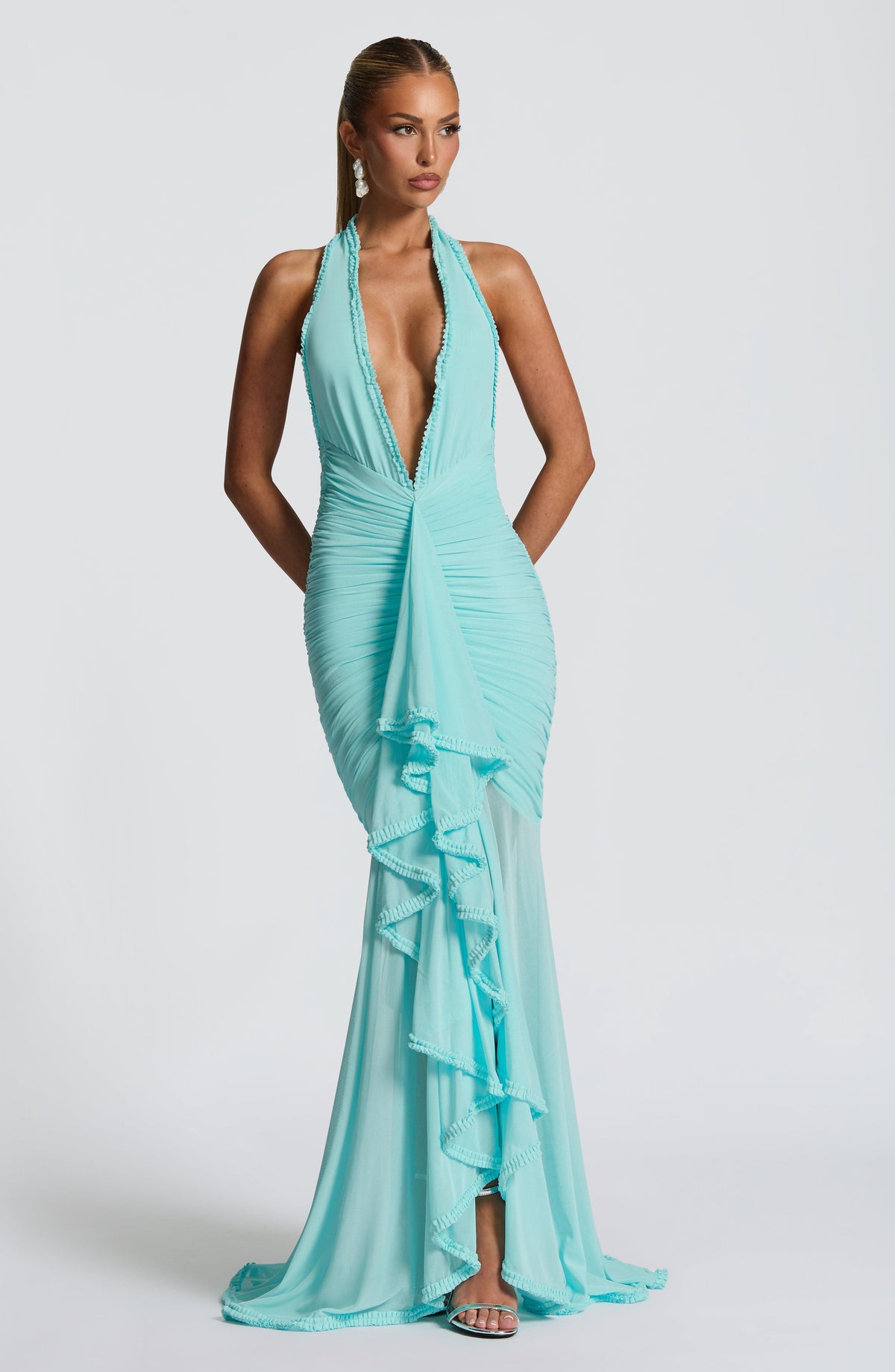Vestido largo Janessa - aguamarina
