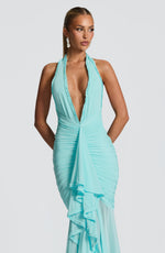 Vestido largo Janessa - aguamarina