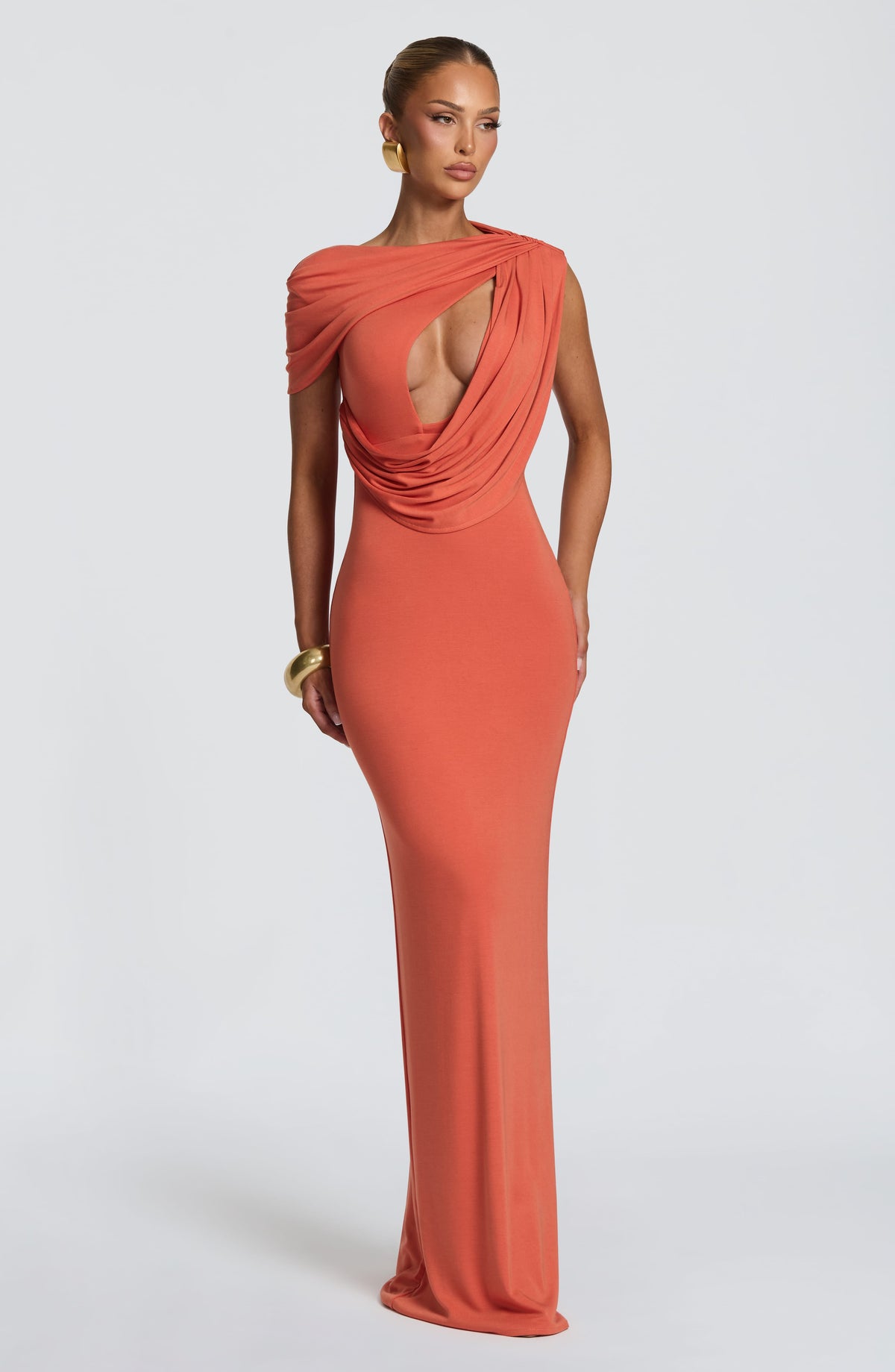 Vestido largo Kalina - naranja quemado