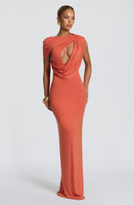 Vestido largo Kalina - naranja quemado