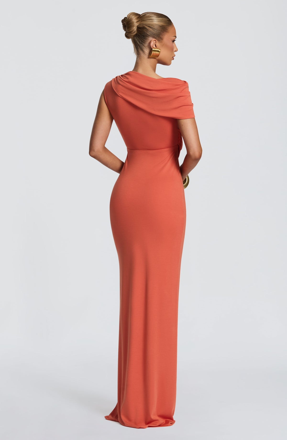 Vestido largo Kalina - naranja quemado