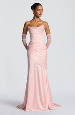 Vestido largo Kensington - rosa empolvado