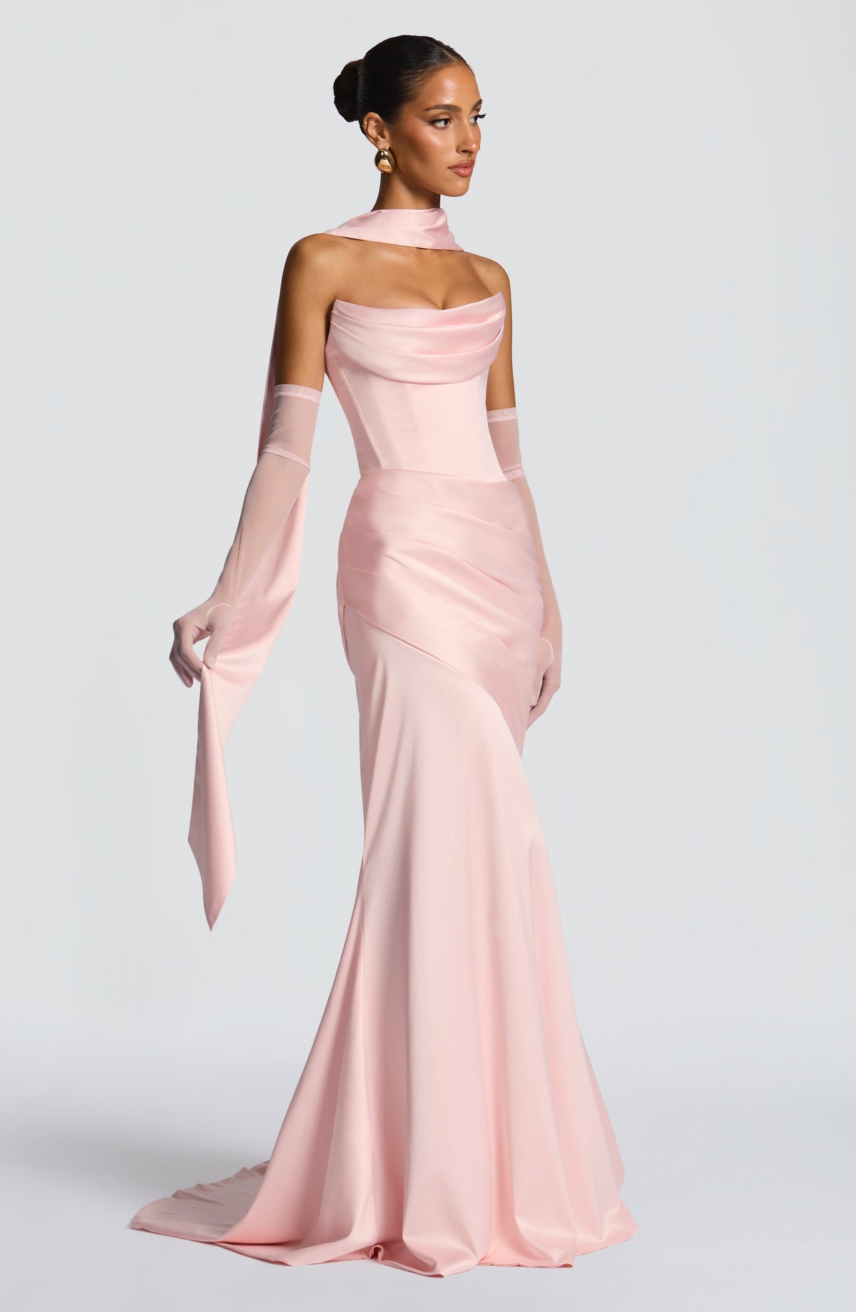 Vestido largo Kensington - rosa empolvado