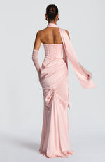 Vestido largo Kensington - rosa empolvado