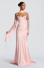 Vestido largo Kensington - rosa empolvado