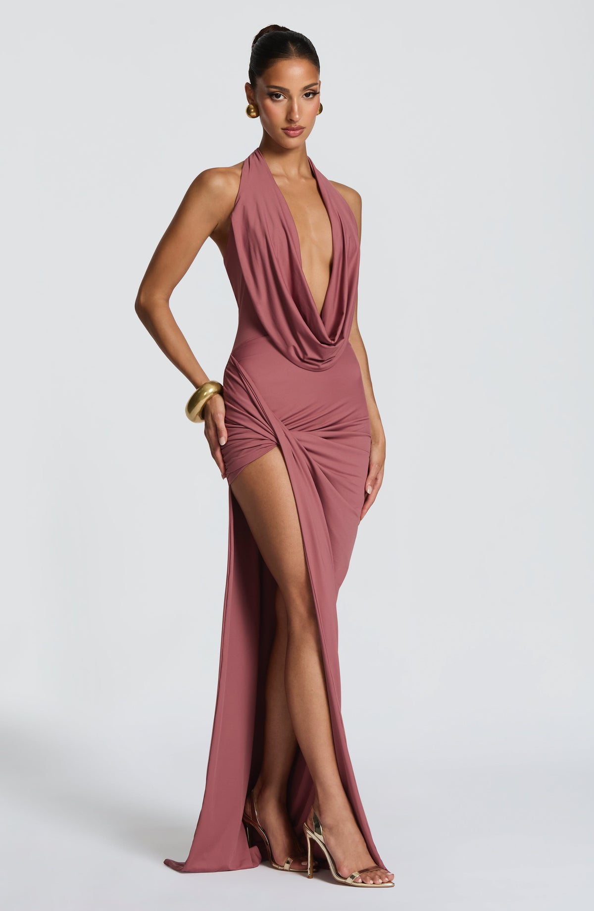 Vestido largo Kingsley - marrón rosado