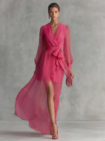Ava | Vestido de Gasa Rosa Palo