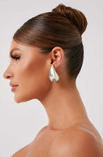 Pendientes Fayth grandes - plateado