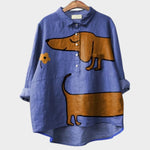 Pamela — Blusa de Lino Oversize Estampada