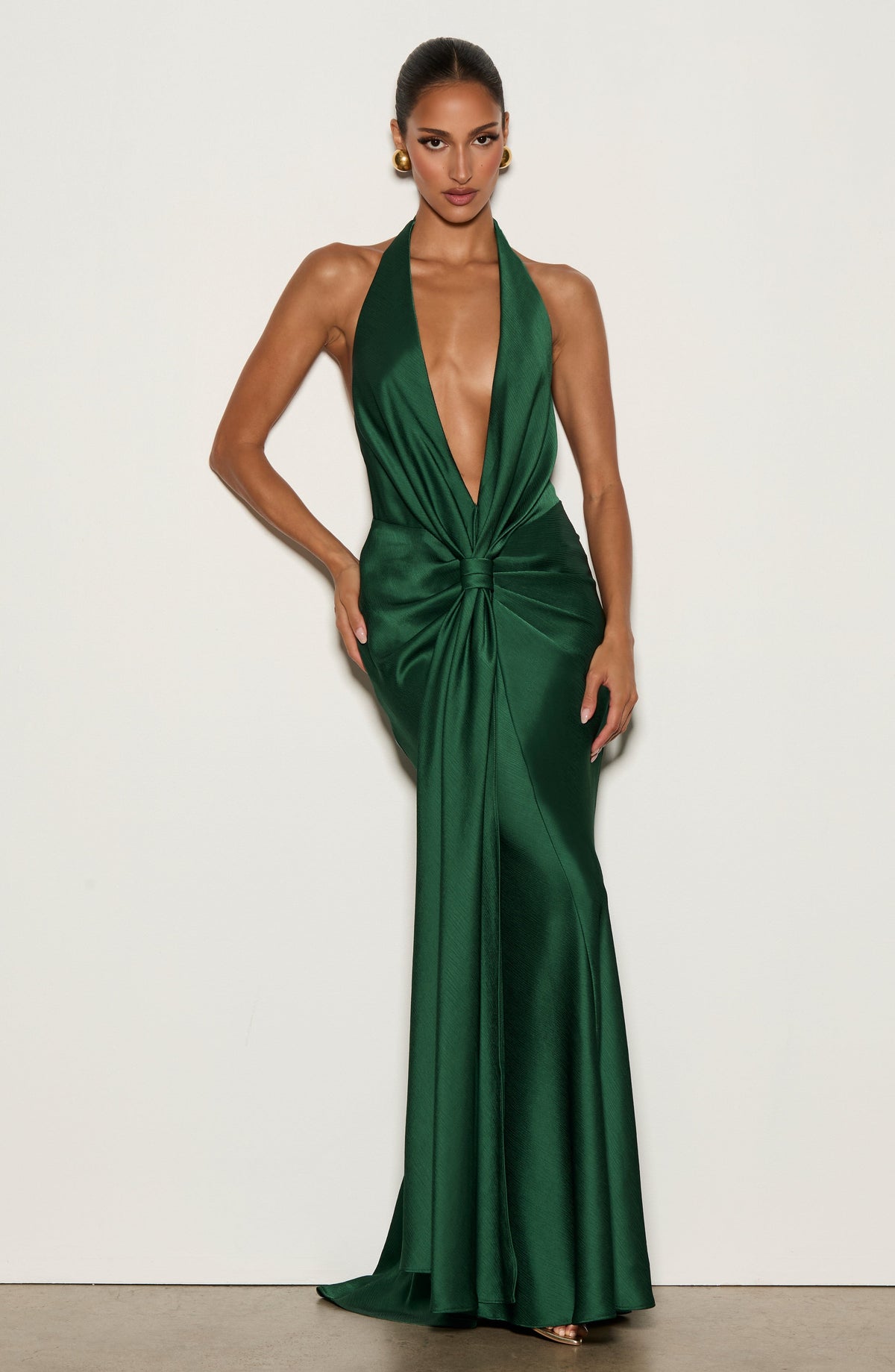 Vestido de gala Linette - verde esmeralda