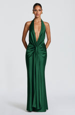 Vestido de gala Linette - verde esmeralda