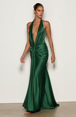Vestido de gala Linette - verde esmeralda