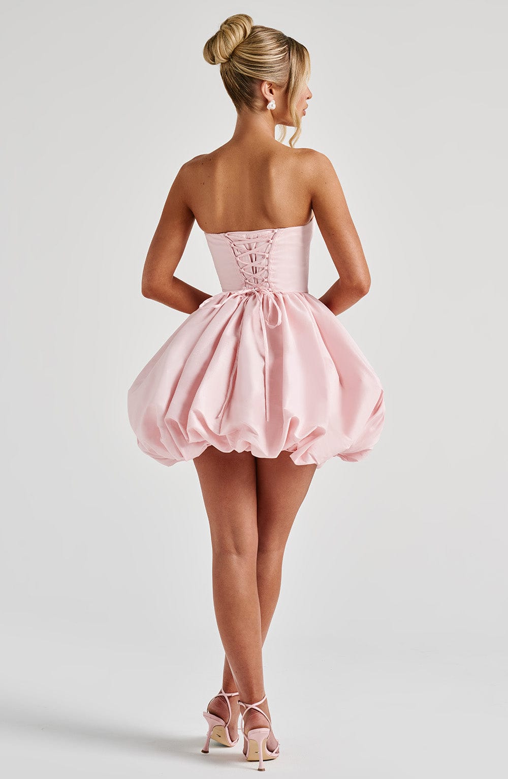 Vestido corto Lotus - rosa empolvado