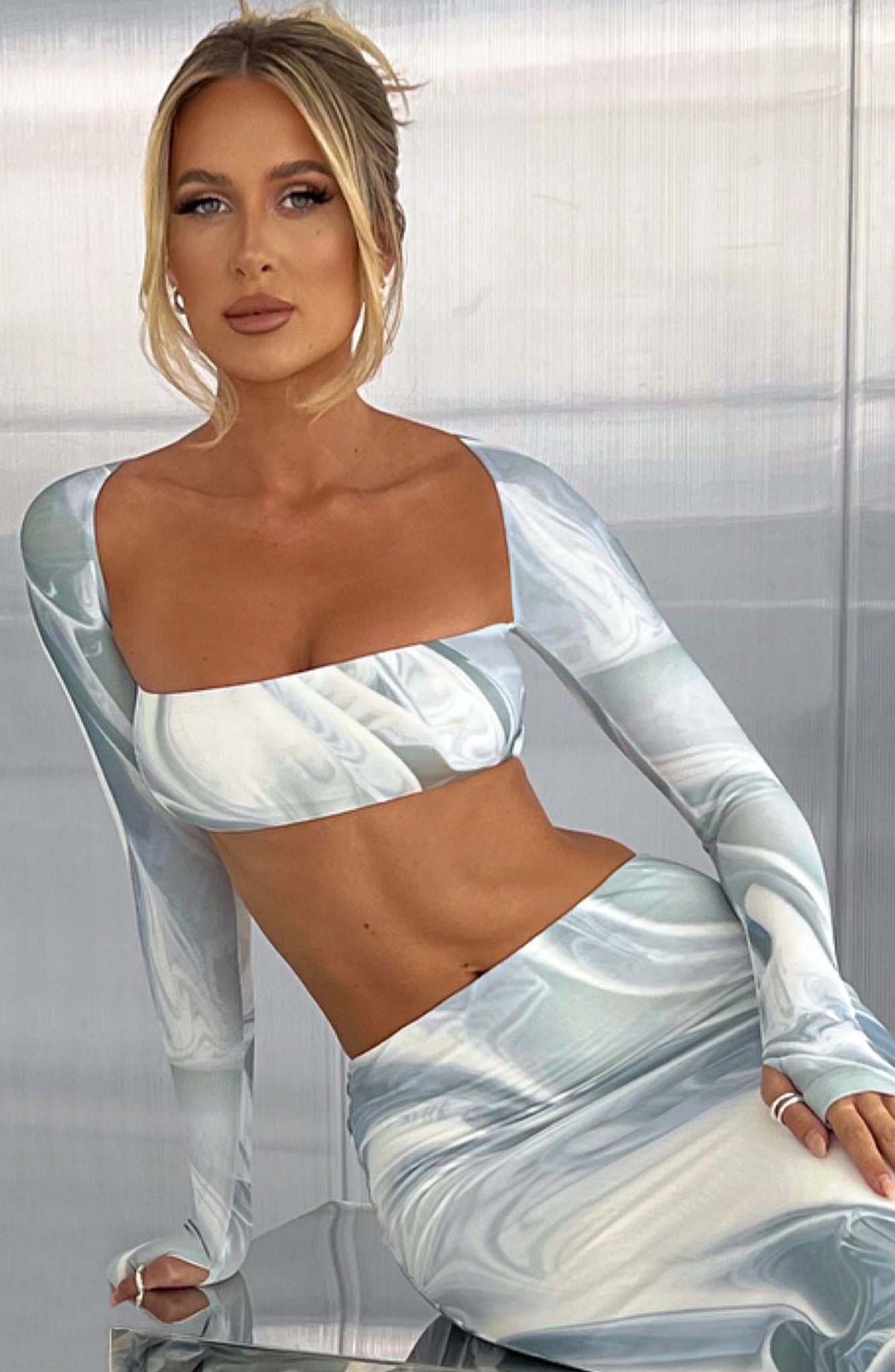 Top Lucianna - estampado difuminado gris
