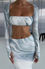 Top Lucianna - estampado difuminado gris