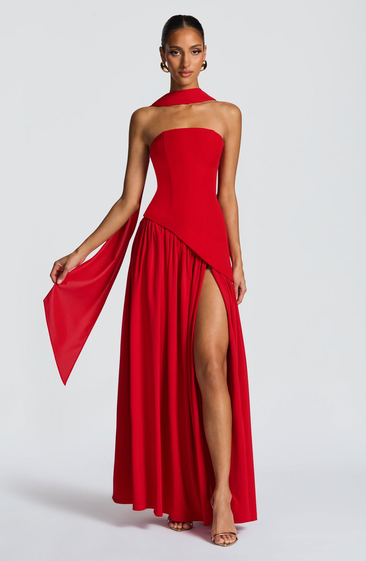 Vestido largo Maliyah - rojo